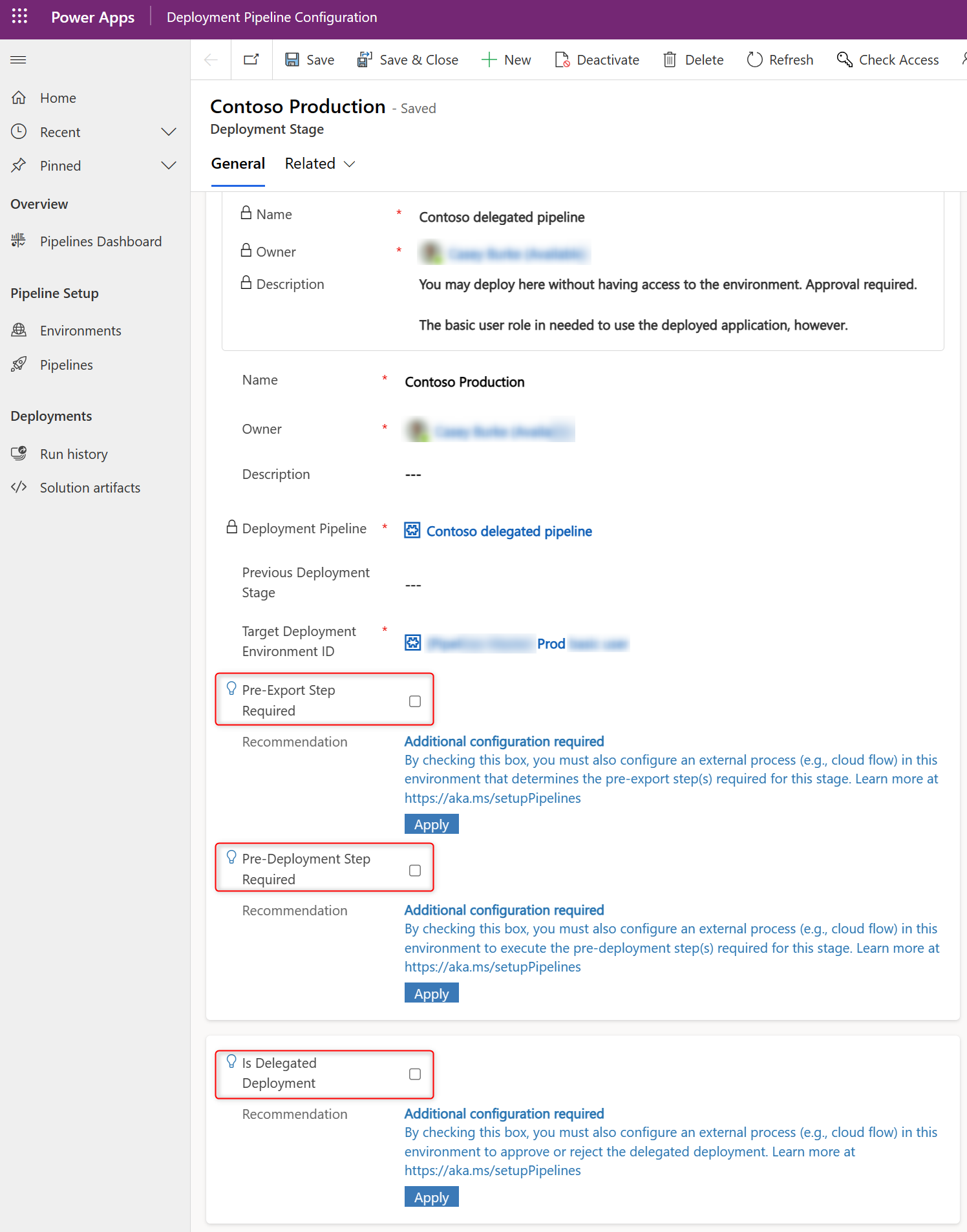 The three gated extensions in Power Platform Pipelines